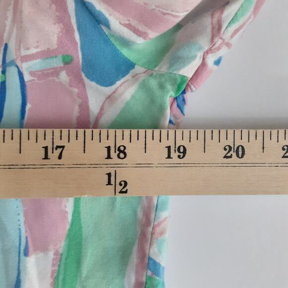 Lilly Pulitzer Sarasota Pintuck Tunic Dress Out to Sea Pastels Womens M Beach - Picture 10 of 13